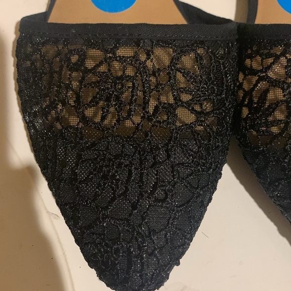Self Esteem Black Flats with Black Netting - Picture 2 of 5